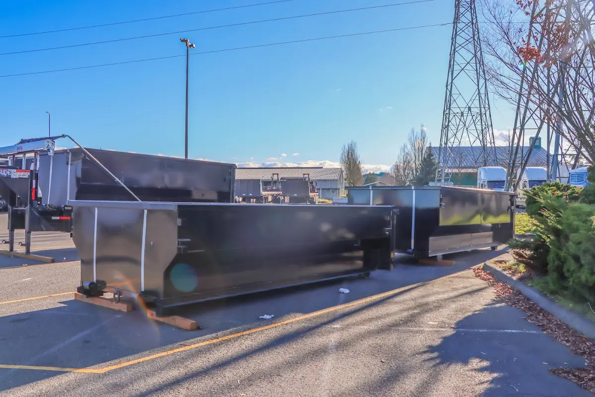 Roll-off dumpster ready for waste disposal at job site for Estate Cleanout Dumpster Rental in Brooksville